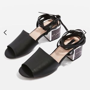Chunky low heel sandals